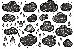 a rain cloud with rain tattoo idea