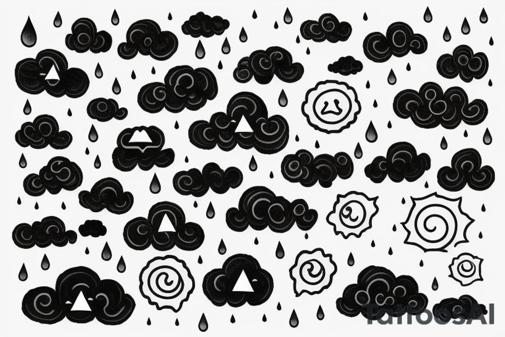 a rain cloud with rain tattoo idea