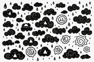 a rain cloud with rain tattoo idea