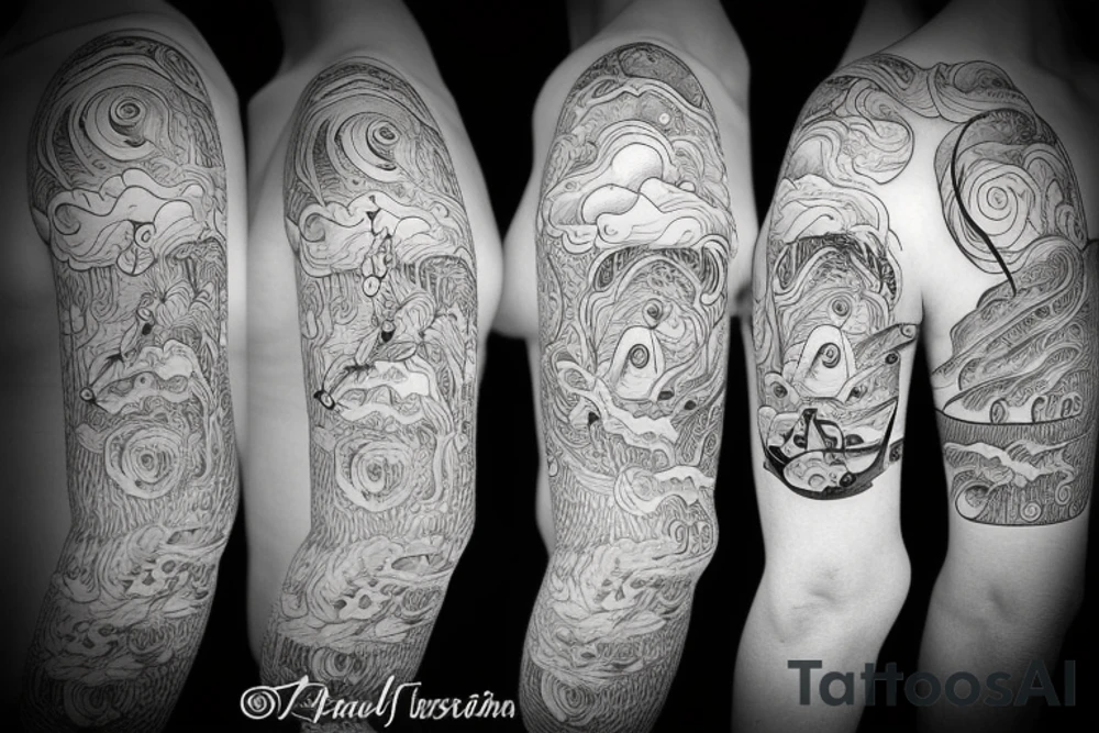 thunderstorm cloud with rain tattoo idea