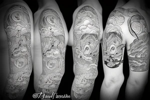 thunderstorm cloud with rain tattoo idea
