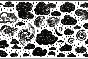 thunderstorm cloud with rain tattoo idea