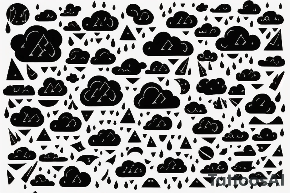 a rain cloud with rain tattoo idea
