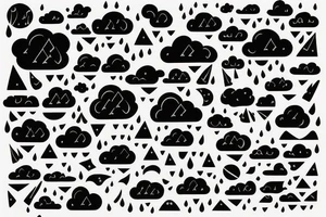 a rain cloud with rain tattoo idea