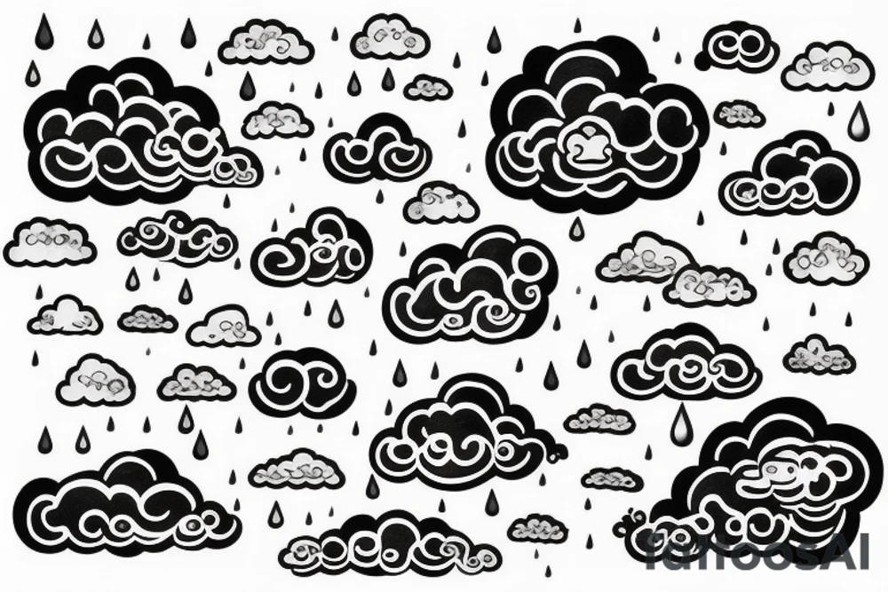 a rain cloud with rain tattoo idea