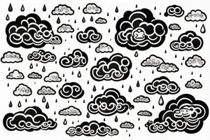 a rain cloud with rain tattoo idea