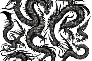 Using the three letters H A and D come up with a tribal dragon concept type art tattoo idea