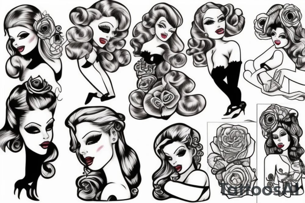 pinup doll tattoo idea