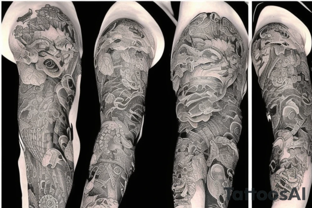 hops full sleeve tattoo idea