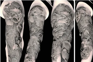 hops full sleeve tattoo idea