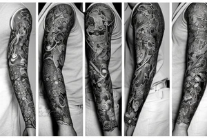 hops full sleeve tattoo idea
