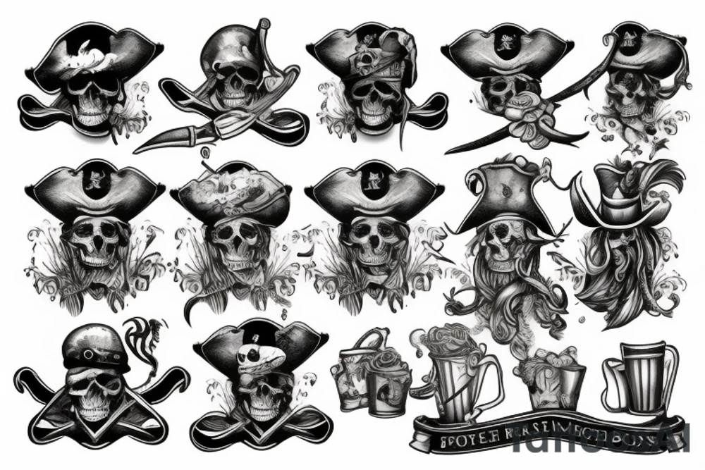 Pirate brews beer tattoo idea