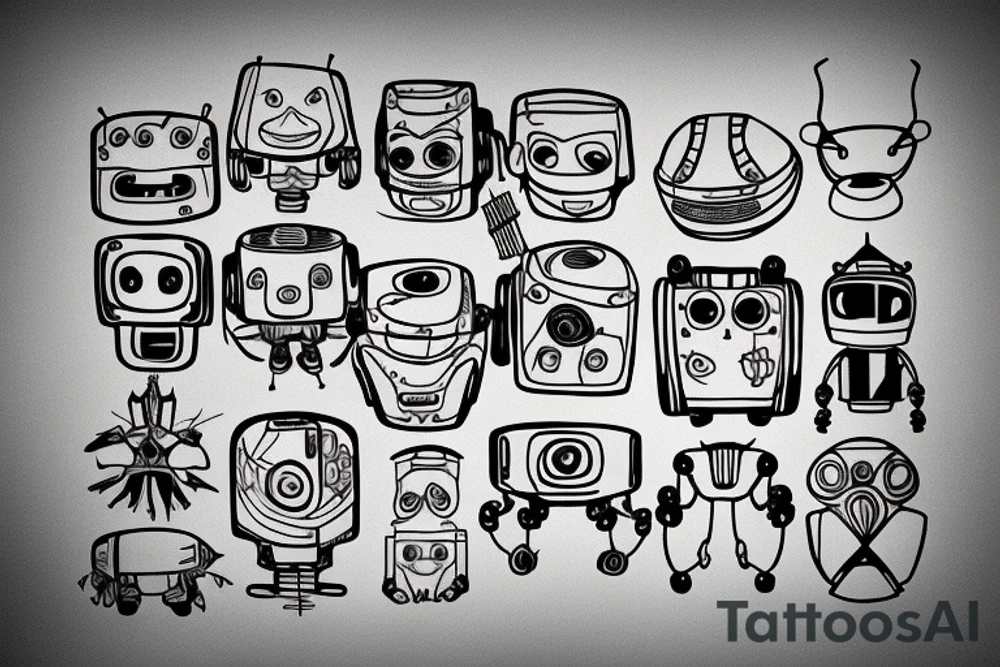 Robot in forest tattoo idea