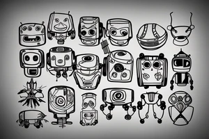 Robot in forest tattoo idea