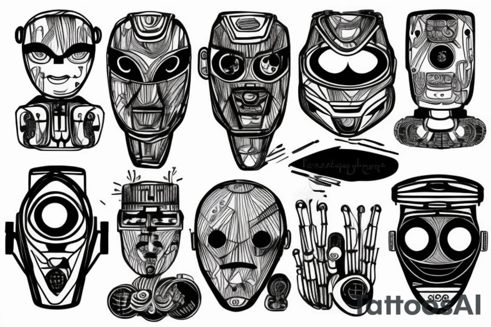 Robot in forest tattoo idea