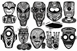 Robot in forest tattoo idea