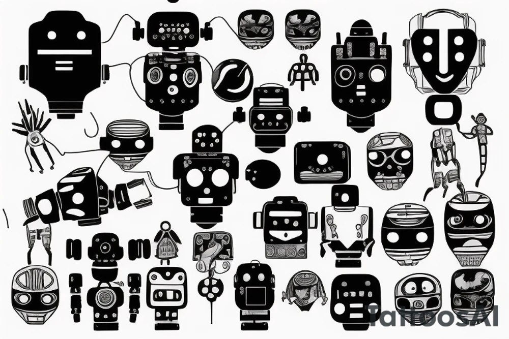 Robot in forest tattoo idea