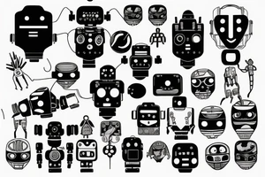 Robot in forest tattoo idea