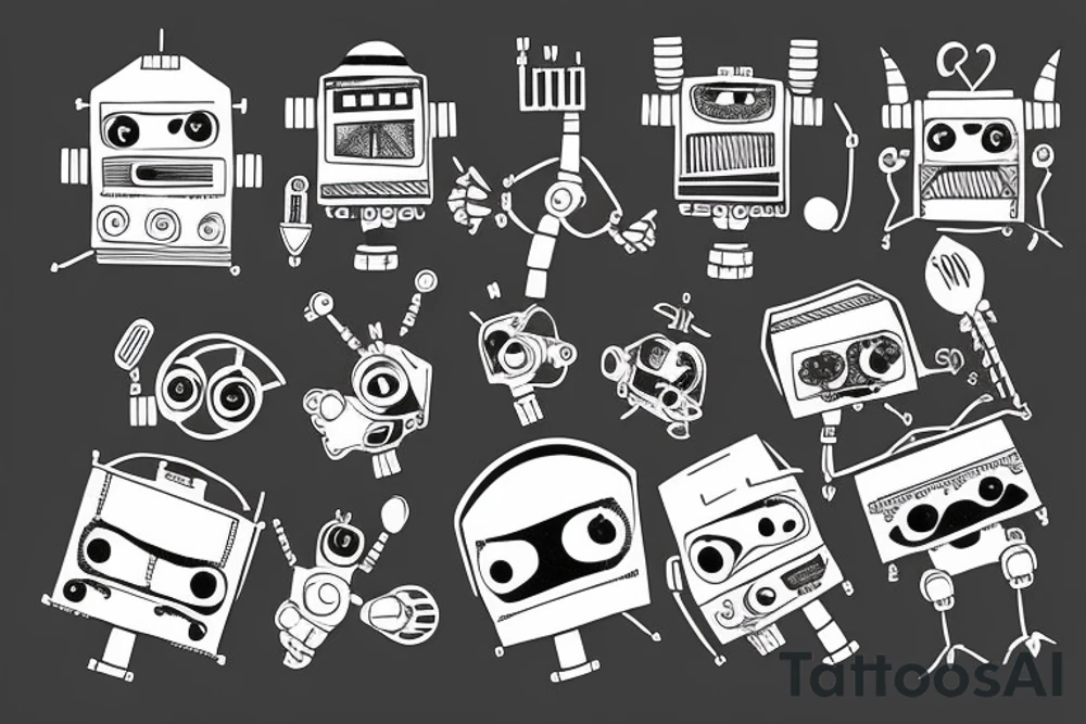 Robot in forest tattoo idea