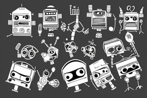 Robot in forest tattoo idea