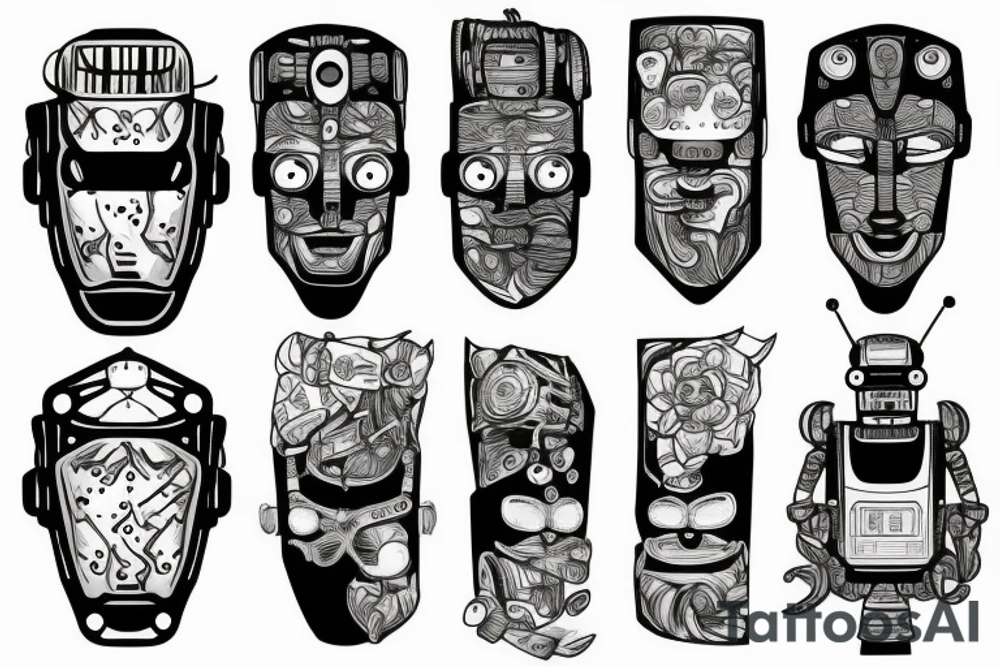 Robot in forest tattoo idea