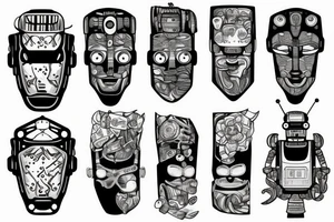 Robot in forest tattoo idea