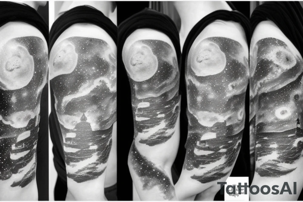 Lighthouse Milky Way galaxy tattoo idea