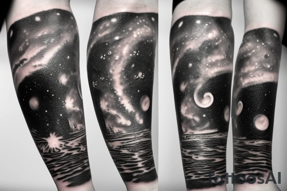 Lighthouse Milky Way galaxy tattoo idea