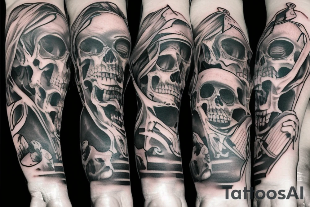 two skeletons tattoo idea