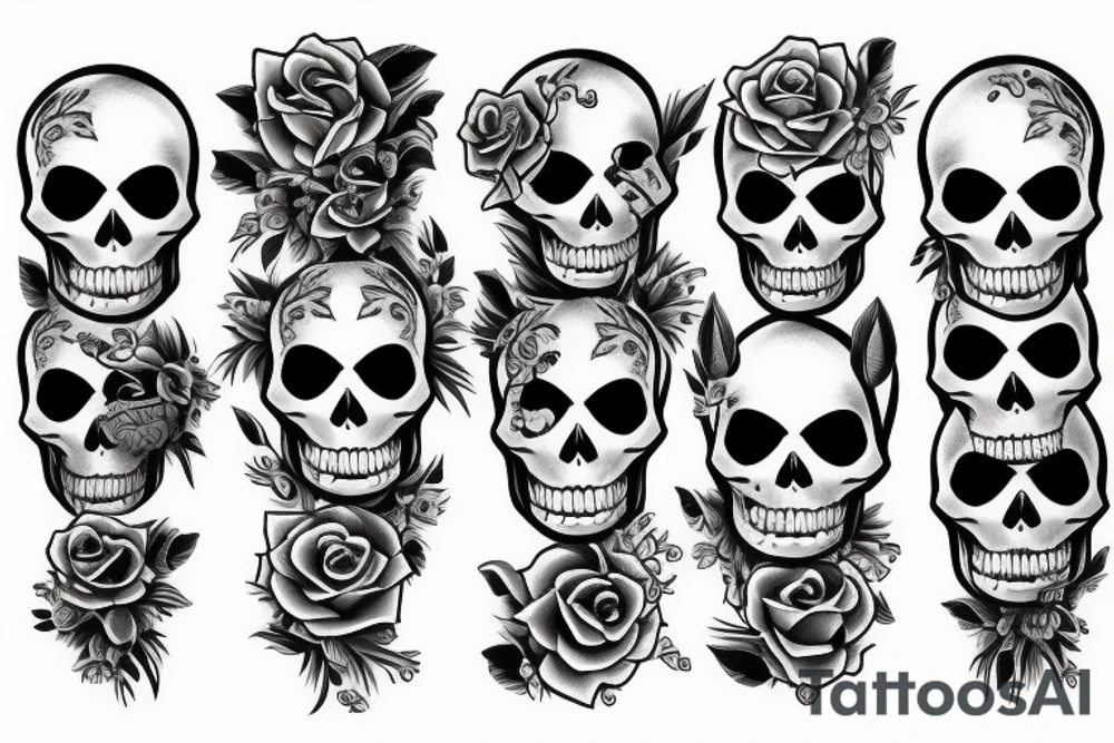 two skeletons full body tattoo idea