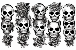 two skeletons full body tattoo idea