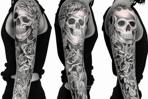 two skeletons full body tattoo idea