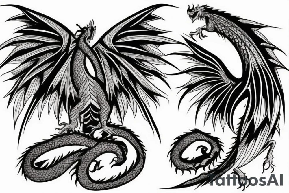 dragon wings tattoo idea