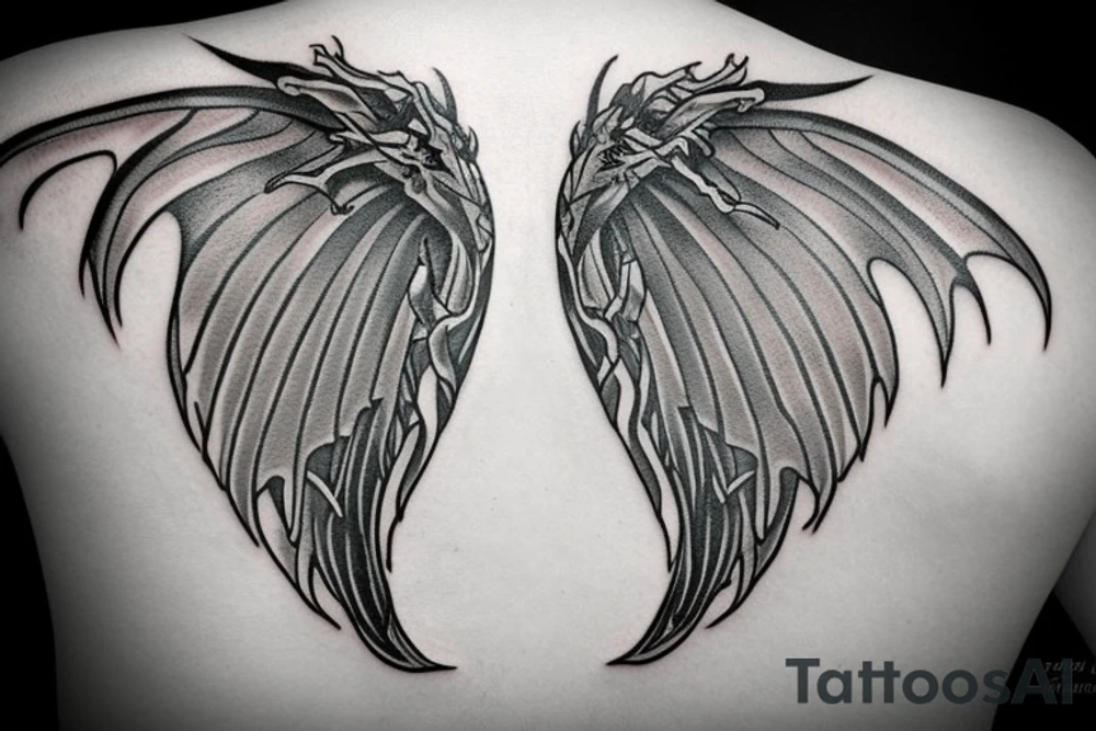 dragon wings tattoo idea