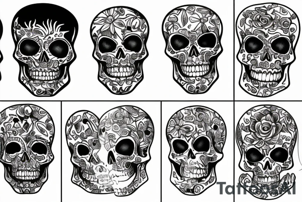 two skeletons tattoo idea