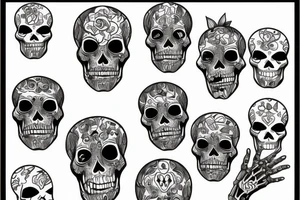 two full body  skeletons tattoo idea