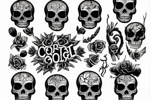 two full body  skeletons tattoo idea