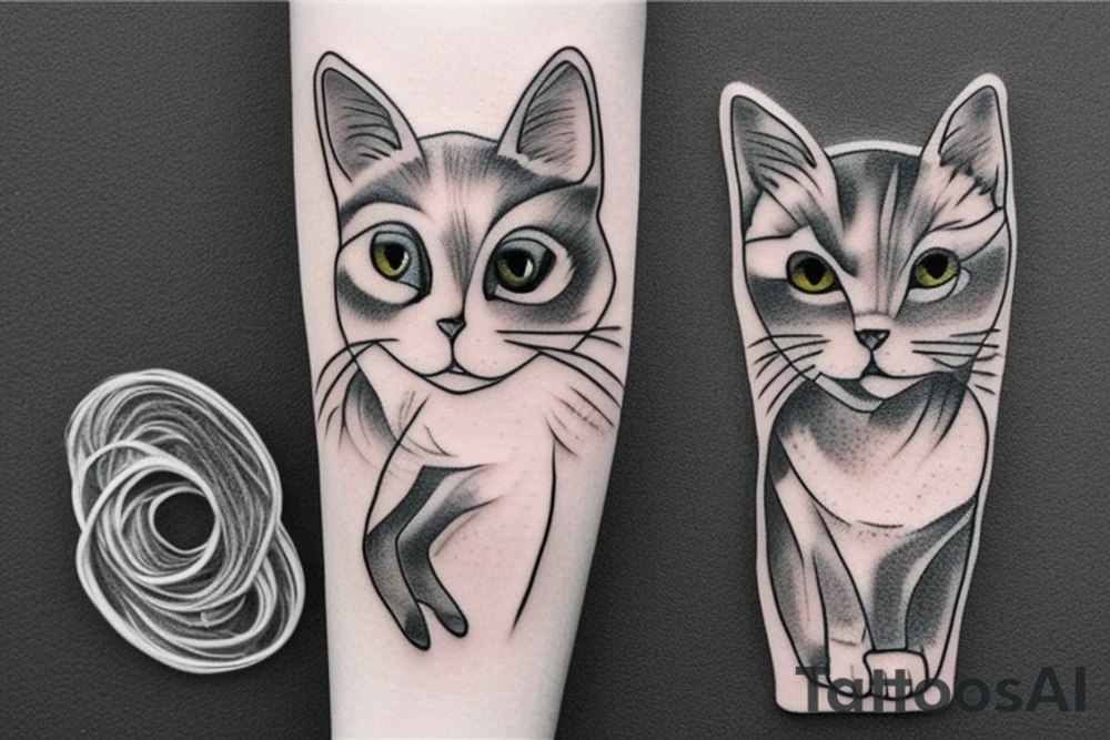 Gray cat tattoo idea