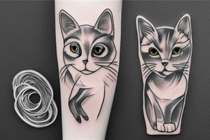 Gray cat tattoo idea