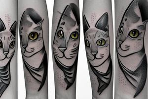 Gray cat tattoo idea