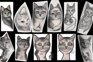 Gray cat tattoo idea