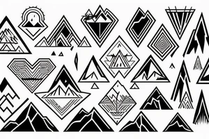 Mountain inside of a cross tattoo idea
