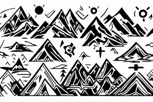Mountain inside of a cross tattoo idea