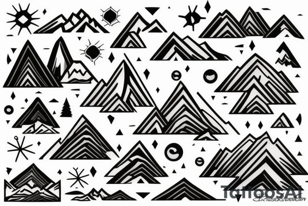 Mountain inside of a cross tattoo idea