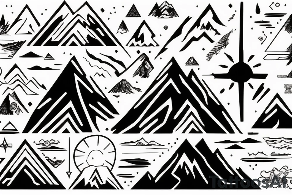 Mountain inside of a cross tattoo idea