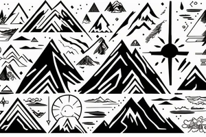 Mountain inside of a cross tattoo idea