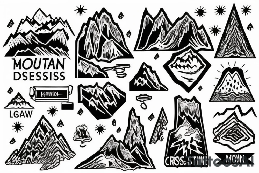 Mountain inside of a cross tattoo idea