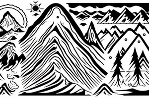 Mountain inside of a cross tattoo idea