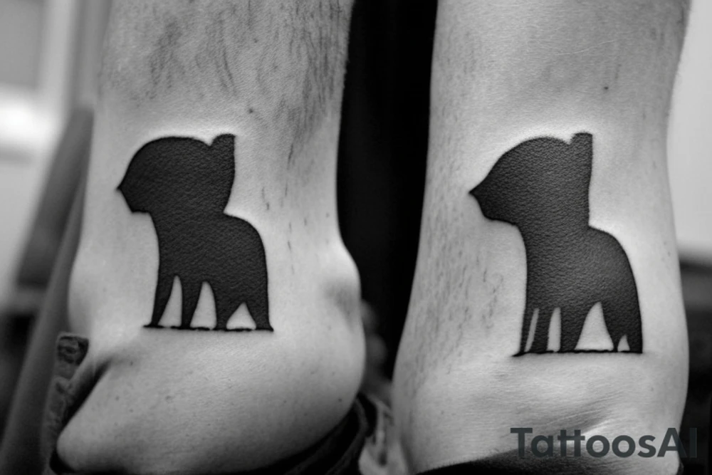 Main idea: One tall and thin man walking towards his left side, to the west.  Three little black panthers are following him

TATTOO STYLE: simple drawing, no fillings, just the outlines in black

The man: The man is dressed in simple clothes like a shepherd from the first century. He is wearing a long tunic, a white hat, and sandals. The man will be carrying a staff or a shepherd's crook.

Background: The background is plain, with no fillings. The man is outlined in black, and his clothes are shaded in grayscale. tattoo idea