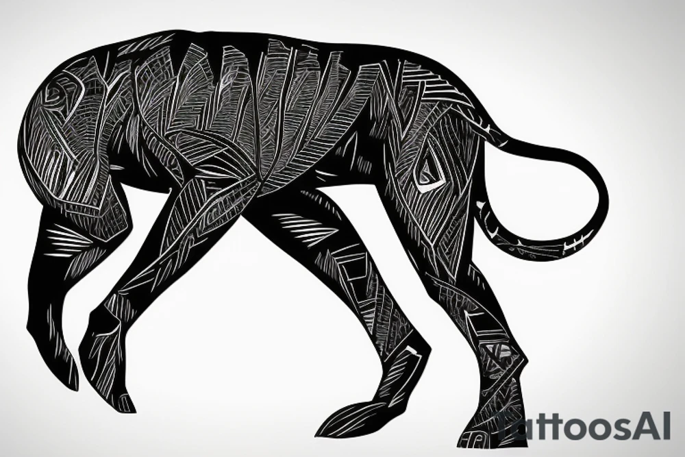A black panther walking towards the front tattoo idea A black panther walking towards the front tattoo idea